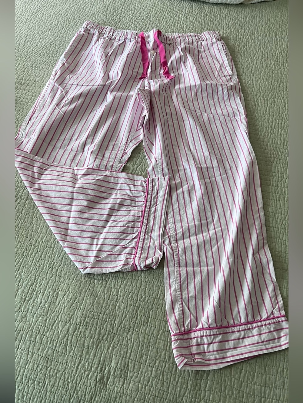 J. Crew White Pajama Set with Pink Stripes - Picture 6 of 10